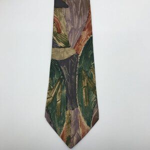Rutland's Central Florida Men's 100% Italian Silk Hand Made 4" X 56" Tie Vtg